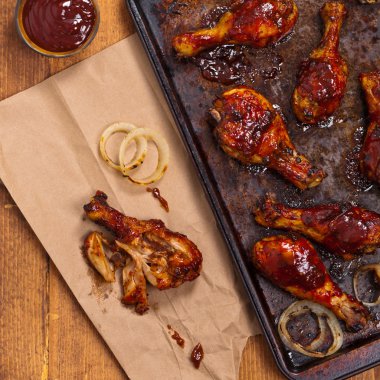 Fırın Bbq tavuk Drumsticks