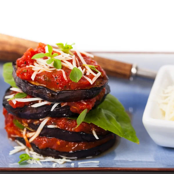 Layered Italian Eggplant Appetizer — Stock Photo, Image