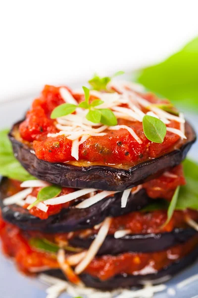 Layered Italian Eggplant Appetizer — Stock Photo, Image