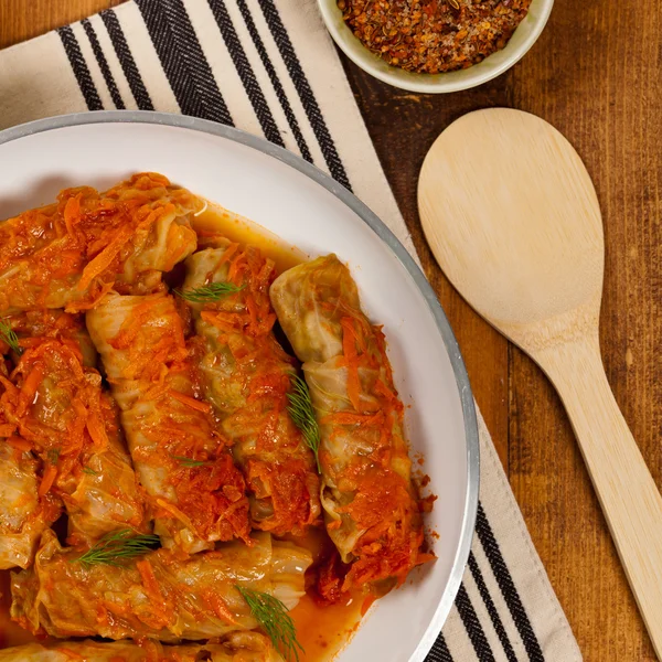 Stuffed Cabbage with tomato sauce — Stock Photo, Image