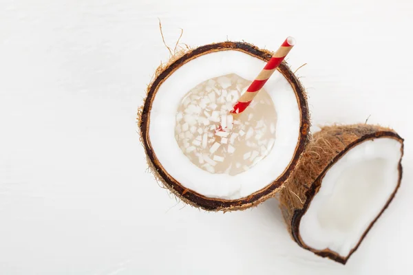 Água de coco com polpa — Fotografia de Stock