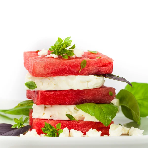 Watermelon Salad with Feta Cheese — Stock Photo, Image