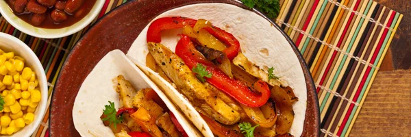 Fajita Tacos z kurczakiem — Zdjęcie stockowe