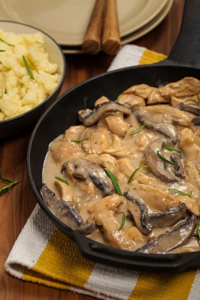 Hühnerpilz-Stroganoff — Stockfoto