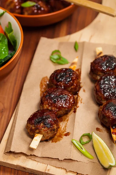 Dulce barbacoa albóndigas — Foto de Stock