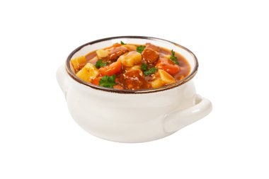 patates ve havuç ile sığır eti güveç