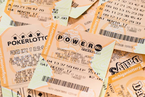Mega Millions Usados Fantasy Powerball Daily American Lottery Game Ticket — Foto de Stock