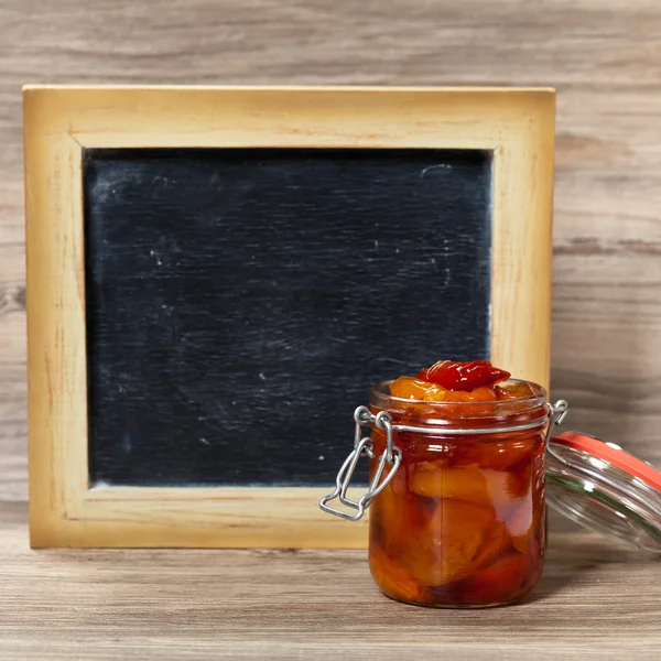 Fersken eller nektarin marmelade - Stock-foto