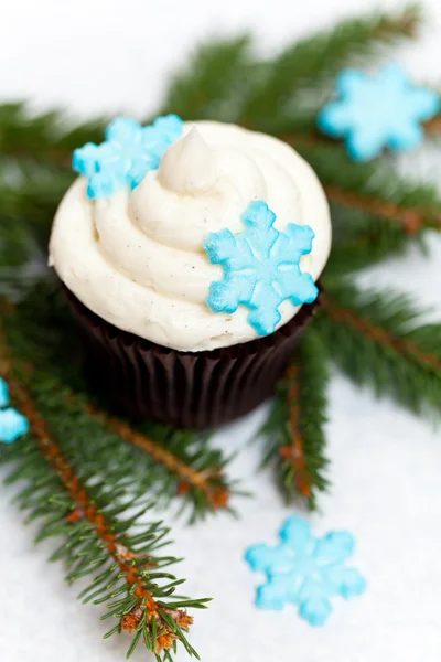 Cupcake con fiocchi di neve — Foto Stock