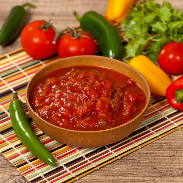 Pikantne czerwoną salsa — Zdjęcie stockowe