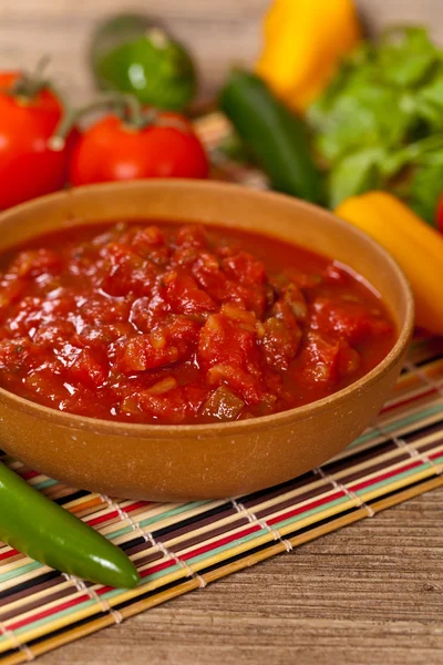 Baharatlı kırmızı salsa — Stok fotoğraf