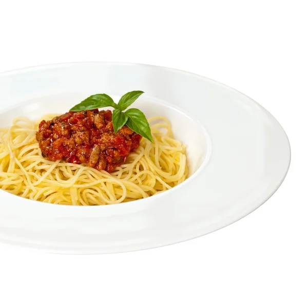 Italské jídlo. Boloňské špagety. — Stock fotografie
