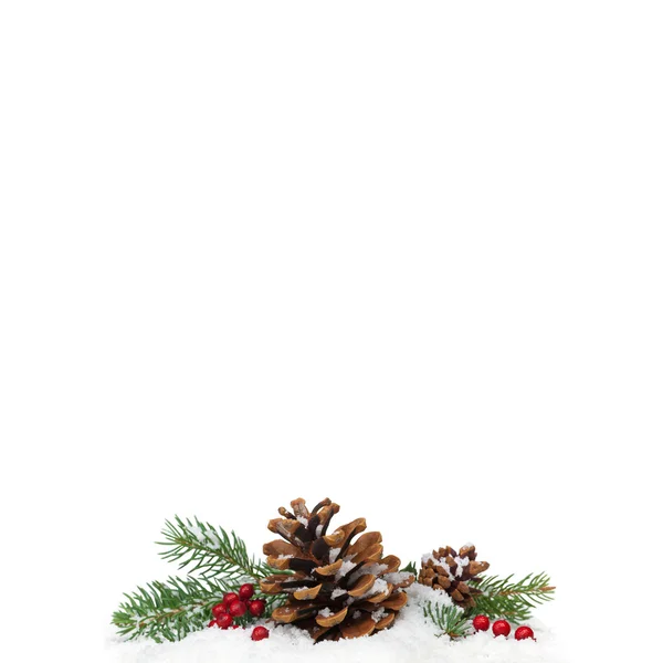 Dekoracje świąteczne izolowane na białym tle — Zdjęcie stockowe