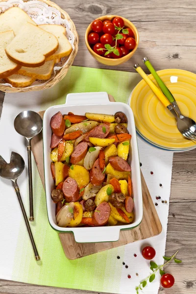 Potato and Sausage Dinner — Stock Photo, Image