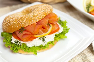 Delicious Smoked Salmon Bagel