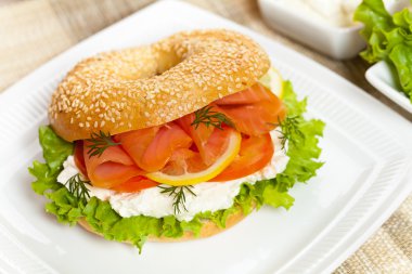 Delicious Smoked Salmon Bagel