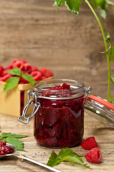 Mermelada de frambuesas — Foto de Stock