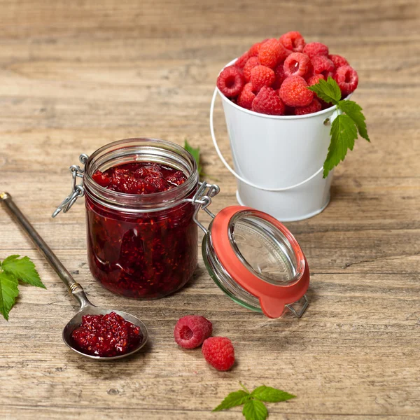 Mermelada de frambuesas — Foto de Stock