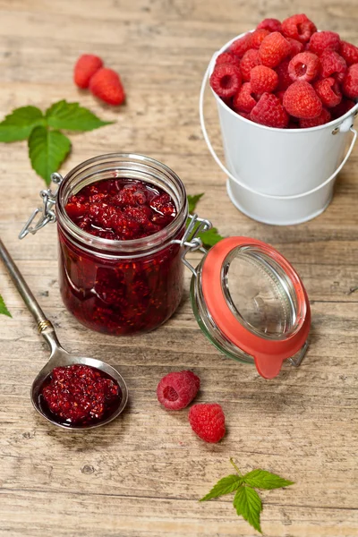 Mermelada de frambuesas — Foto de Stock