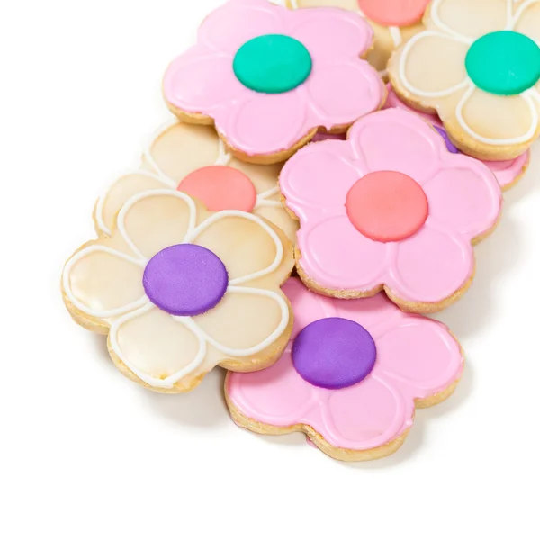 Homemade sugar cookies shaped like flowers — Stock Photo, Image