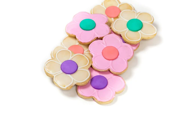 Hemmagjord sugar cookies formade som blommor — Stockfoto