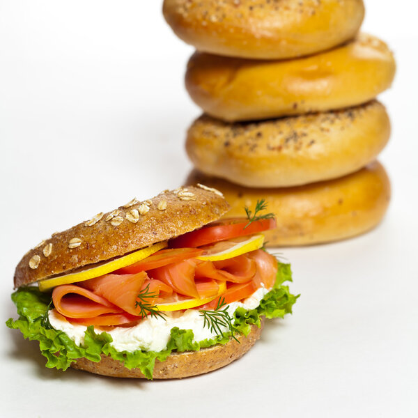 Smoked salmon bagel