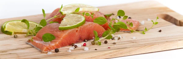 Fresh salmon with spices — Stock Photo, Image