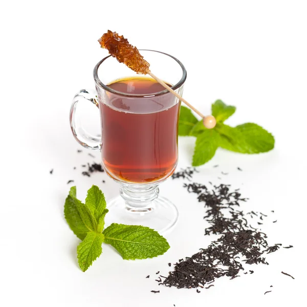 Herbata z cukrem na patyku — Zdjęcie stockowe