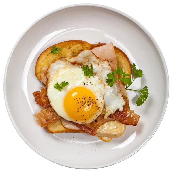 Sandwich con huevos fritos — Foto de Stock