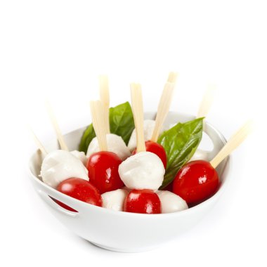 Mini caprese. Parmak gıda.