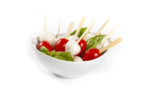 Mini caprese. Hapjes. — Stockfoto