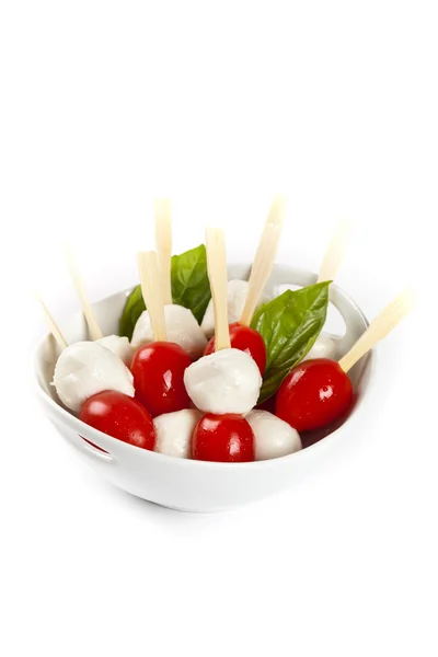 Mini caprese. Hapjes. — Stockfoto