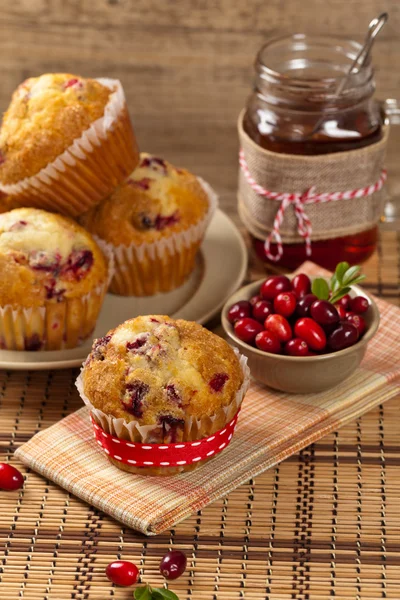 Kızılcık turuncu Muffins — Stok fotoğraf