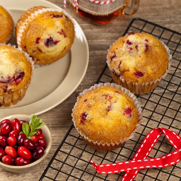 Kızılcık turuncu Muffins — Stok fotoğraf