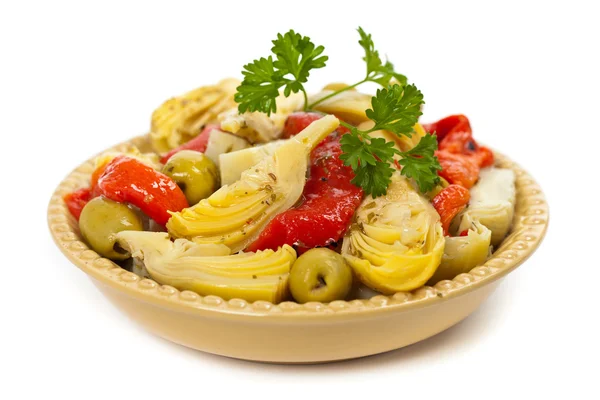 Cold Salad with Artichoke Hearts — Stock Photo, Image