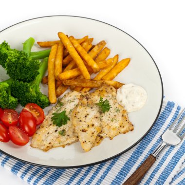 Dinner Plate with Grilled White Fish clipart