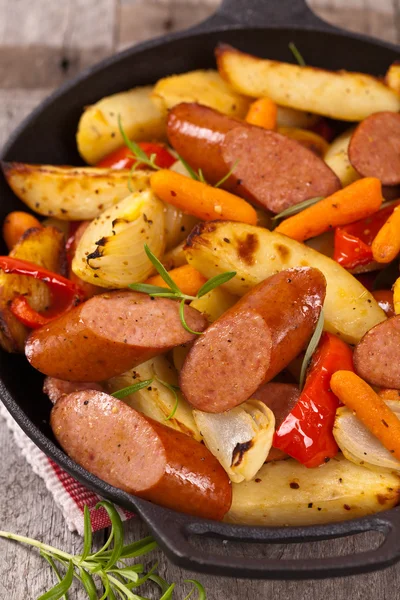 Jantar de batata e salsicha — Fotografia de Stock
