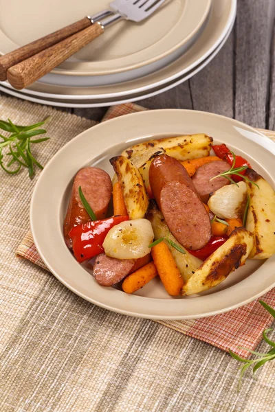 Potato and Sausage Dinner — Stock Photo, Image