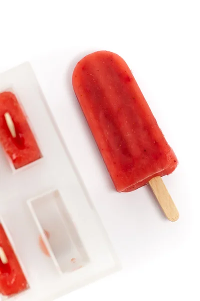 Barres de fraises congelées Popsicles — Photo