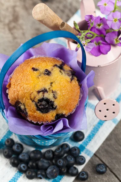 Deliziosi muffin ai mirtilli fatti in casa — Foto Stock