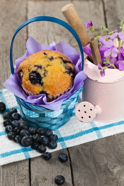 Heerlijke zelfgemaakte blueberry muffins — Stockfoto