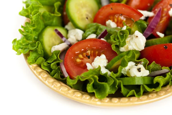 Fresh salad with tomatoes and cucumbers — Stock Photo, Image