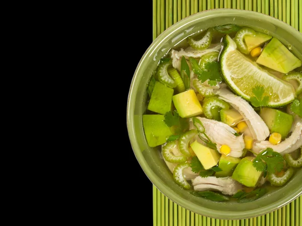 Chicken Avocado Lime Soup — Stock Photo, Image