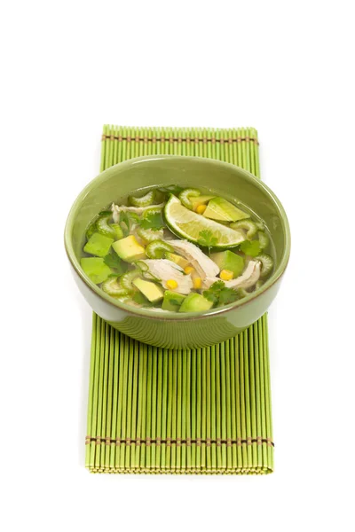 Pollo Aguacate sopa de lima —  Fotos de Stock