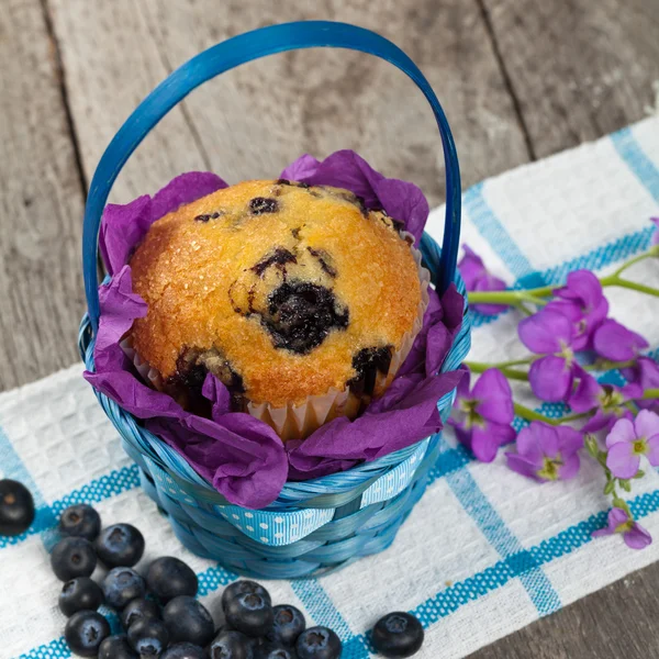 Ev yapımı blueberry muffins — Stok fotoğraf