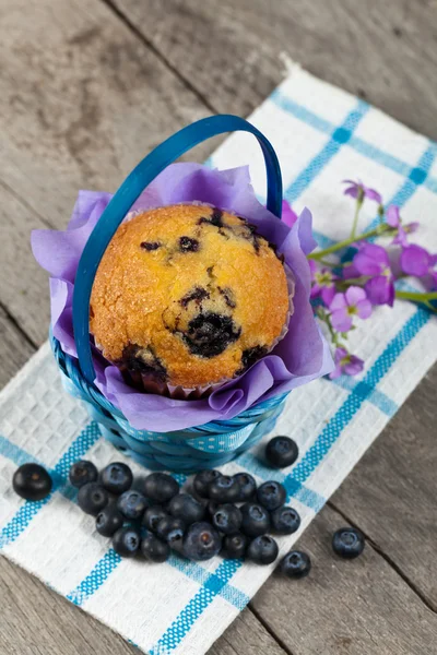 Ev yapımı blueberry muffins — Stok fotoğraf