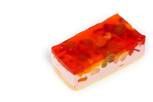 Fruit yogurt cheesecake with jelly — Stock Photo, Image