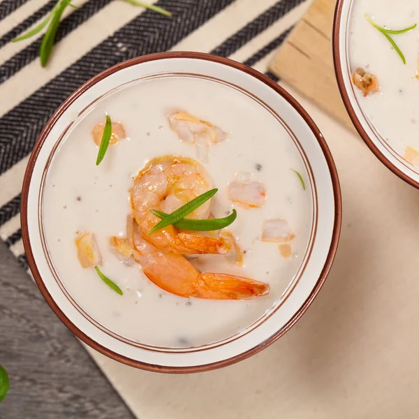 Zuppa di crema di gamberetti — Foto Stock