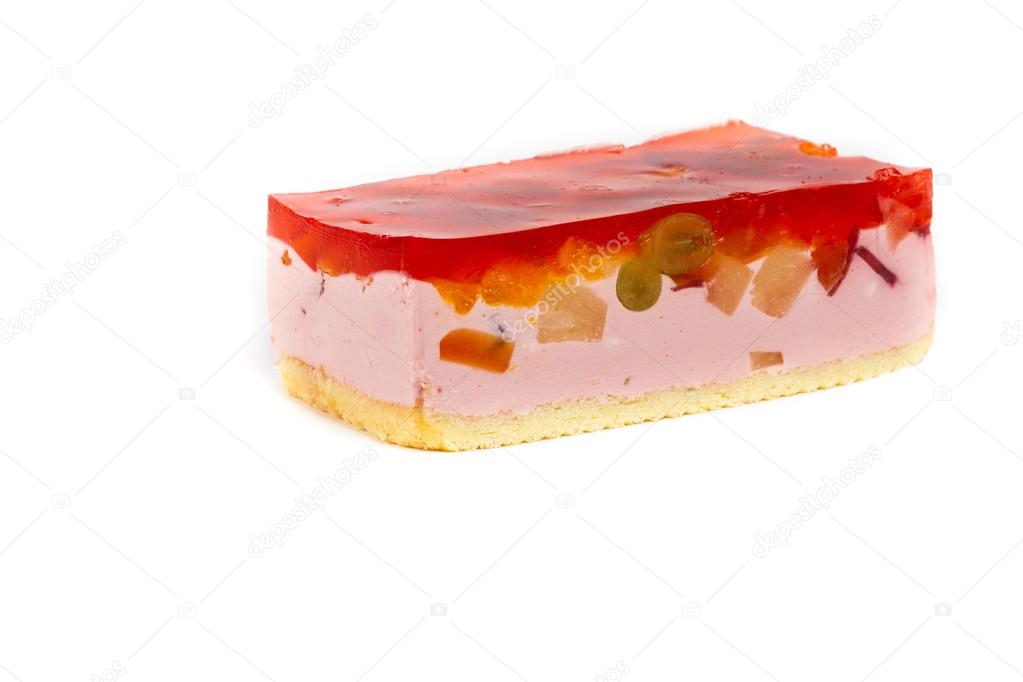 Fruit yogurt cheesecake with jelly