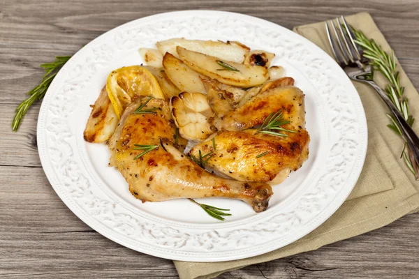 Roasted chicken thighs — Stock Photo, Image